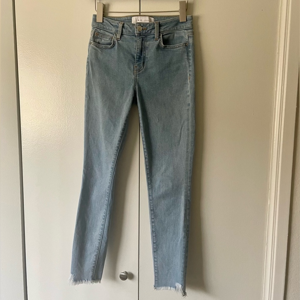 IRO Women’s Demin Jeans Blue Raw Hem Frayed